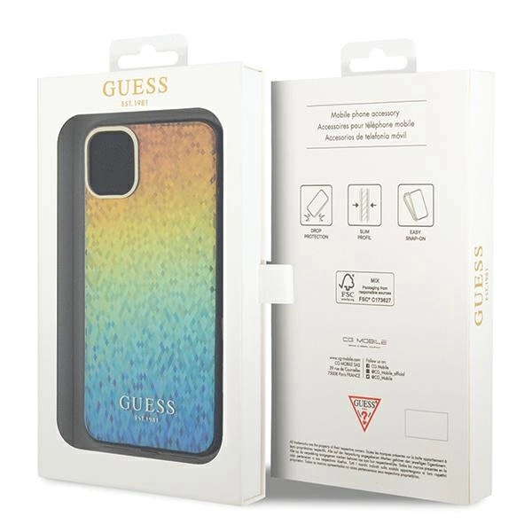 Guess IML Faceted Mirror Disco Iridescent dėklas iPhone 11 / Xr - margas - Image 8