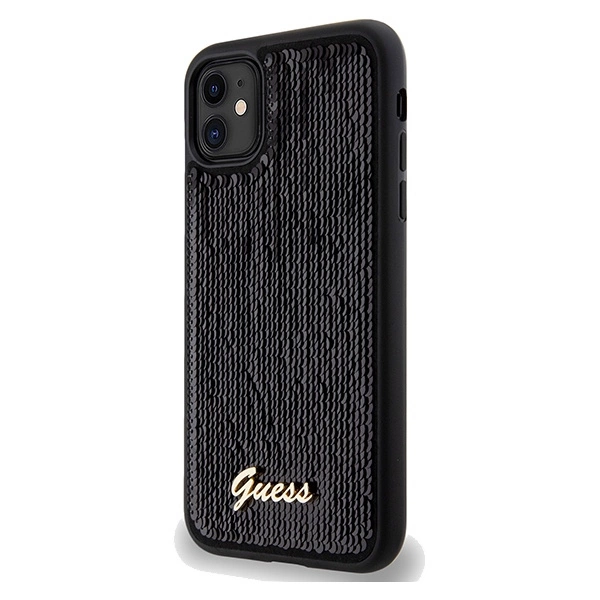 Guess Sequin Script Metal dėklas iPhone 11 / Xr - juodas - Image 2