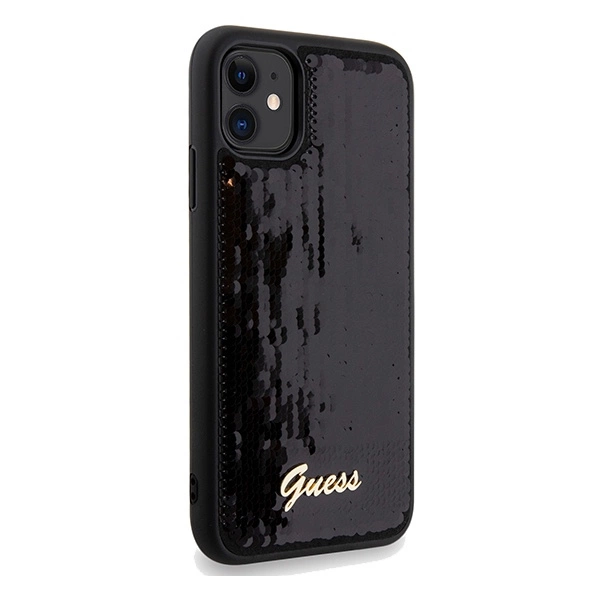 Guess Sequin Script Metal dėklas iPhone 11 / Xr - juodas - Image 4