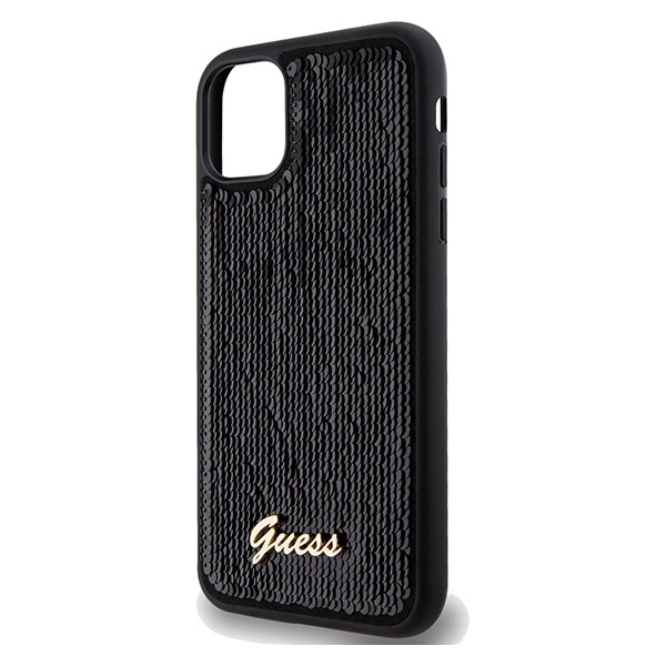 Guess Sequin Script Metal dėklas iPhone 11 / Xr - juodas - Image 6