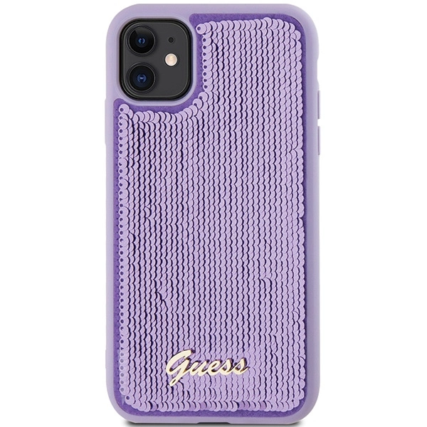Guess Sequin Script Metal dėklas iPhone 11 / Xr - violetinis - Image 3