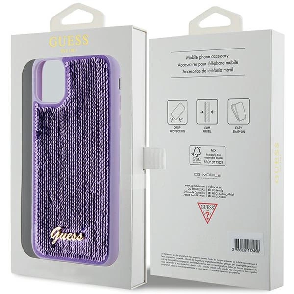 Guess Sequin Script Metal dėklas iPhone 11 / Xr - violetinis - Image 8