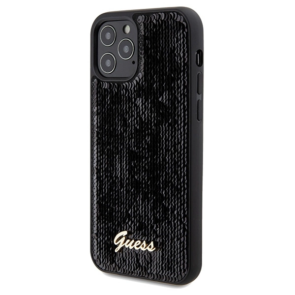 Guess Sequin Script Metal dėklas iPhone 12/12 Pro - juodas - Image 2