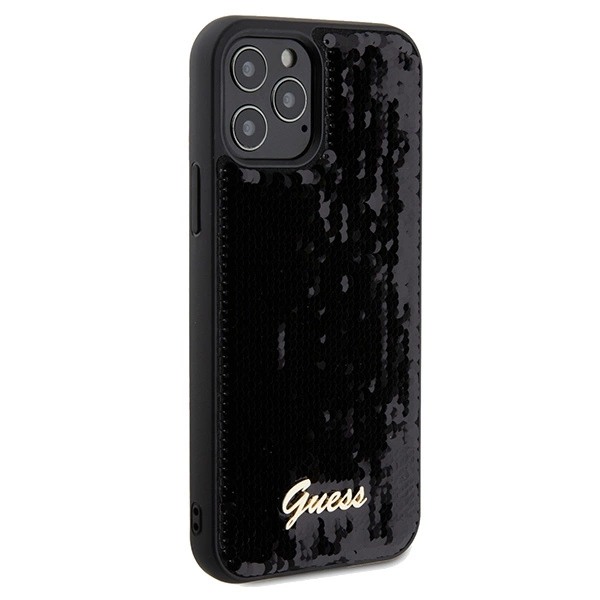 Guess Sequin Script Metal dėklas iPhone 12/12 Pro - juodas - Image 4
