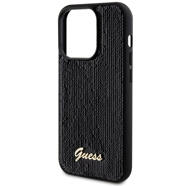Guess Sequin Script Metal dėklas iPhone 13 Pro / 13 - juodas - Image 6