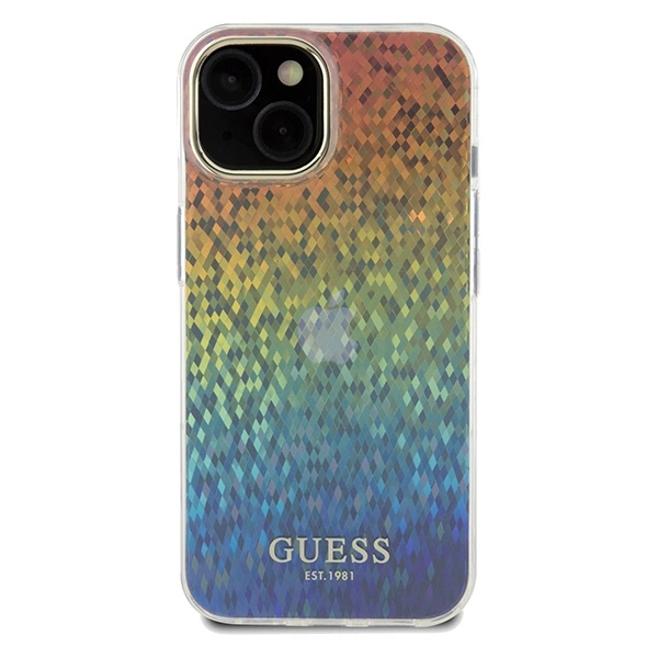 Guess IML Faceted Mirror Disco Iridescent dėklas iPhone 14 / 15 / 13 - margas - Image 3