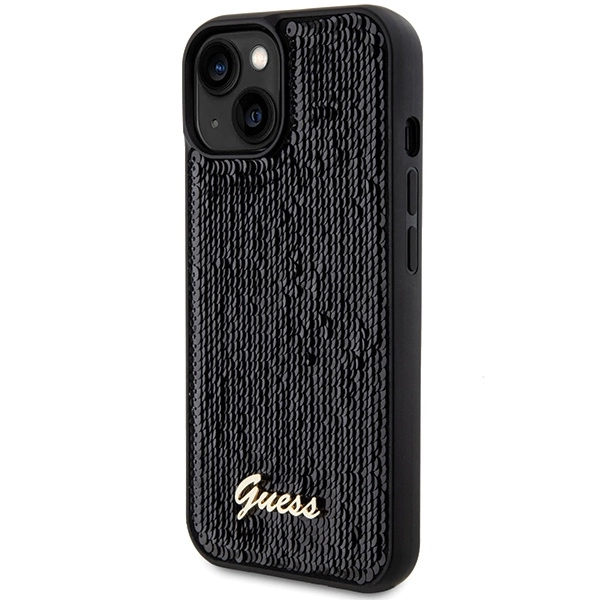 Guess Sequin Script Metal dėklas iPhone 14 / 15 / 13 - juodas - Image 2
