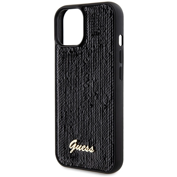 Guess Sequin Script Metal dėklas iPhone 14 / 15 / 13 - juodas - Image 6