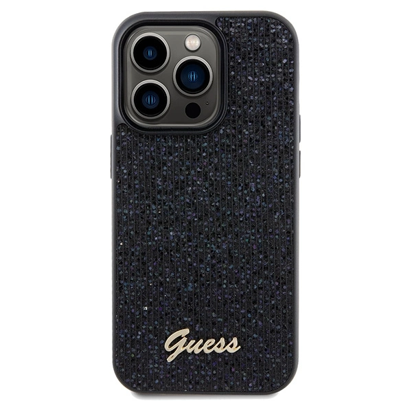 Guess Disco Metal Script dėklas iPhone 14 Pro Max - juodas - Image 3