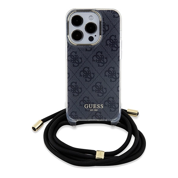 Guess Crossbody Cord 4G Print dėklas iPhone 15 Pro - juodas - Image 2