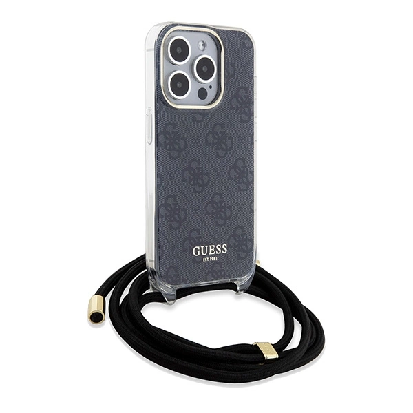 Guess Crossbody Cord 4G Print dėklas iPhone 15 Pro Max - juodas - Image 3