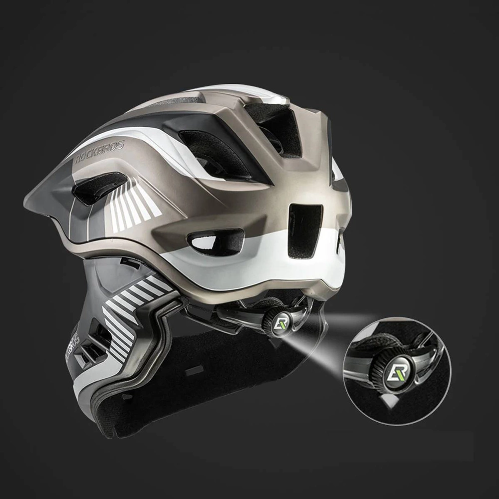 Rockbros TT-32SBTG-S vaikiška dviračio šalmas su nuimamu smakro apsaugos strypu, dydis S - pilkas - Image 7
