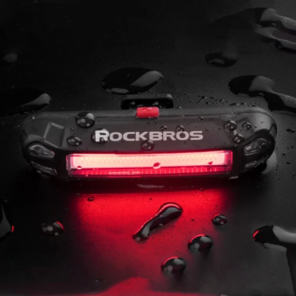 Rockbros A54BK galinė dviračio šviesa + Micro USB – USB-A kabelis - juoda - Image 5