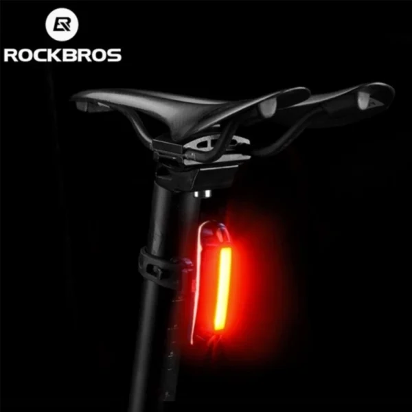 Rockbros A54BK galinė dviračio šviesa + Micro USB – USB-A kabelis - juoda - Image 4