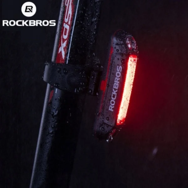 Rockbros A54BK galinė dviračio šviesa + Micro USB – USB-A kabelis - juoda - Image 3