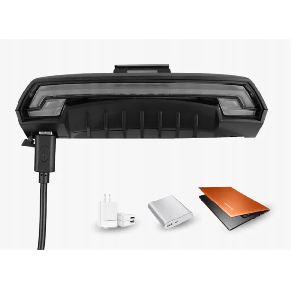 Rockbros LKWD-R1 galinė dviračio šviesa su lazeriu ir nuotoliniu valdymu + Micro USB – USB-A kabelis - juoda - Image 8