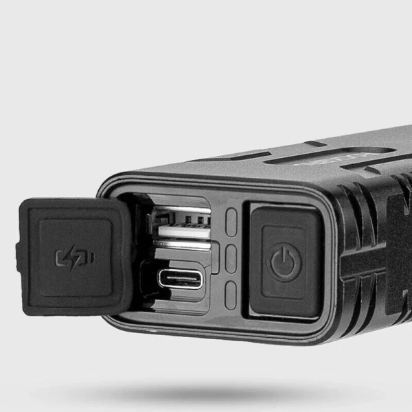 Rockbros 24310002001 dviračio priekinė šviesa 850 lm su powerbank funkcija + USB-C – USB-A kabelis - juoda - Image 6