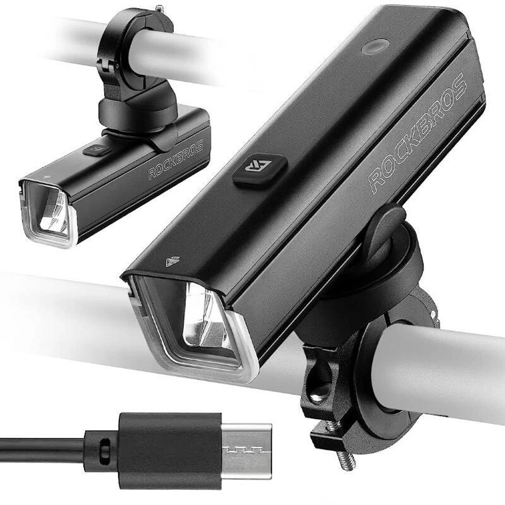 Rockbros 24610002001 priekinė dviračio šviesa 1000 lm + USB-C – USB-A kabelis - juoda - Image 2