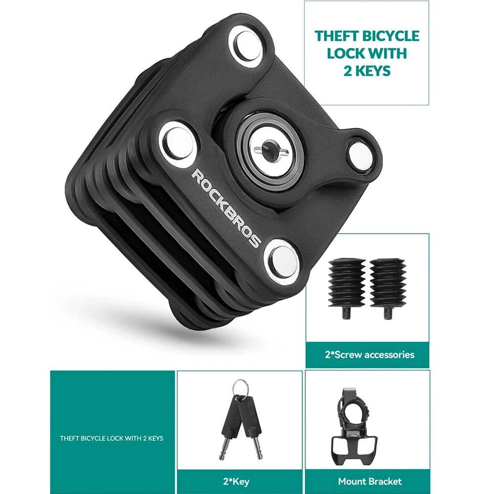 Rockbros WD795 sulankstomas dviračio užraktas - juodas - Image 4