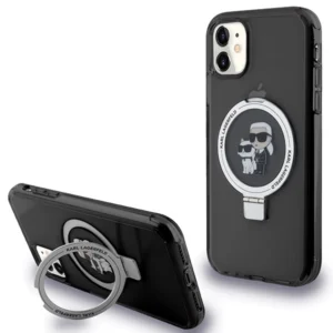 Karl Lagerfeld Ring Stand Karl&Choupette MagSafe case for iPhone 11 / Xr - black