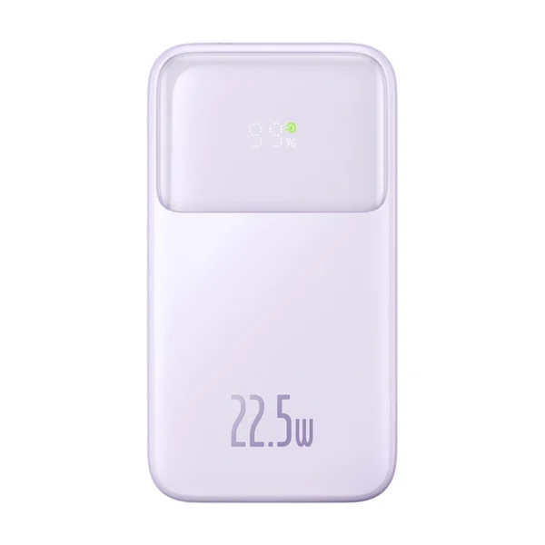 Baseus Comet Series powerbank su ekranėliu 10000mAh 22.5W - violetinis + USB-A / USB-C kabelis - Image 2