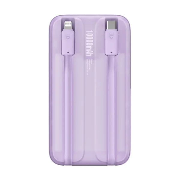 Baseus Comet Series powerbank su ekranėliu 10000mAh 22.5W - violetinis + USB-A / USB-C kabelis - Image 4