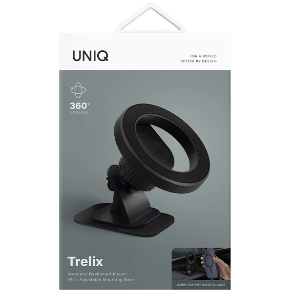 Uniq Trelix automobilio magnetinis laikiklis ant prietaisų skydelio - juodas - Image 7