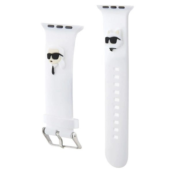 Karl Lagerfeld 3D guminis Karl&Choupette Heads dirželis Apple Watch 38/40/41 mm - baltas - Image 3