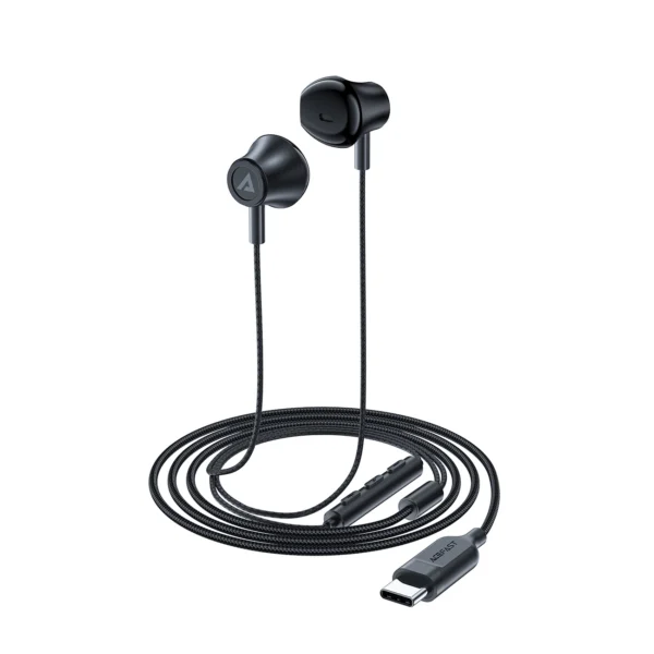 Acefast L2 ausinės į ausį su USB-C jungtimi, mikrofonu ir nuotoliniu valdymu 1,2 m - juodos - Image 4