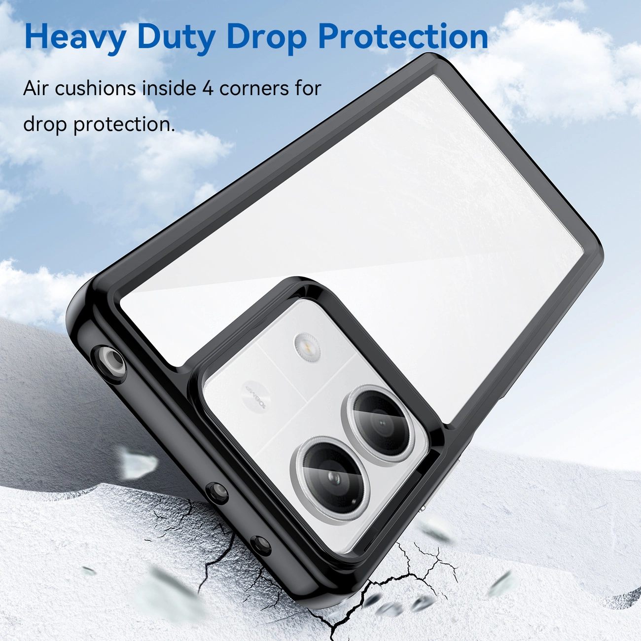 Outer Space Case dėklas su gelio rėmeliu Xiaomi Redmi Note 13 Pro - juodas - Image 3