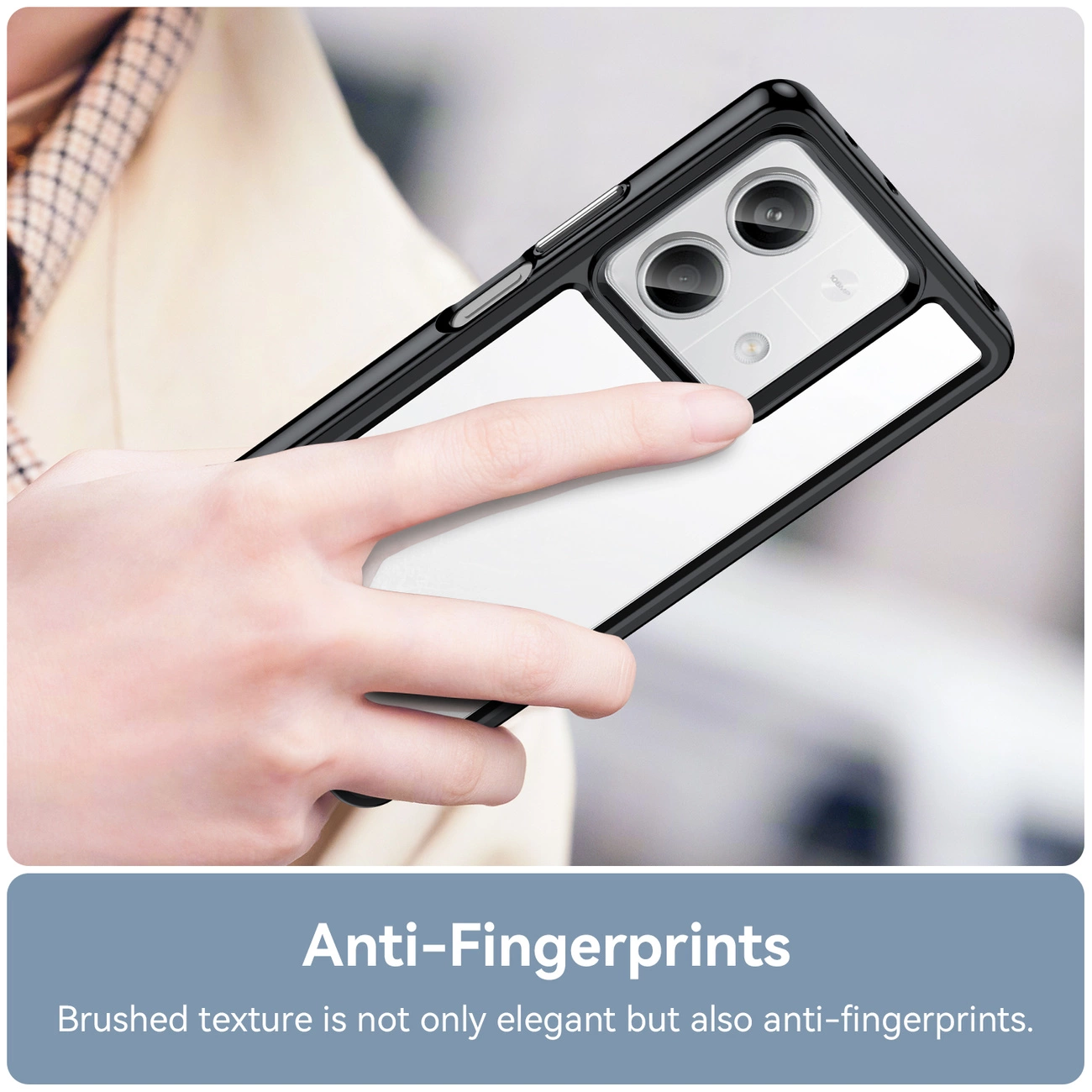 Outer Space Case dėklas su gelio rėmeliu Xiaomi Redmi Note 13 Pro - juodas - Image 5