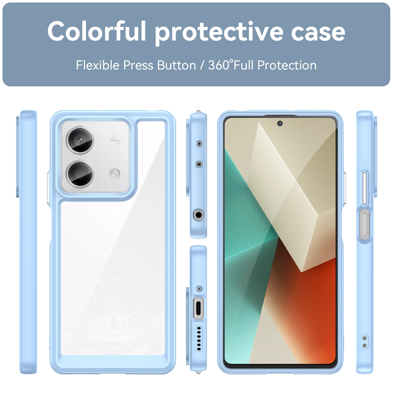 Outer Space Case dėklas su gelio rėmeliu Xiaomi Redmi Note 13 Pro - mėlynas - Image 2