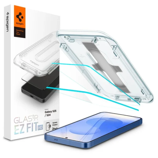 Spigen Glas.tR EZ Fit grūdintas stiklas Samsung Galaxy S24 - 2 vnt. - Image 14