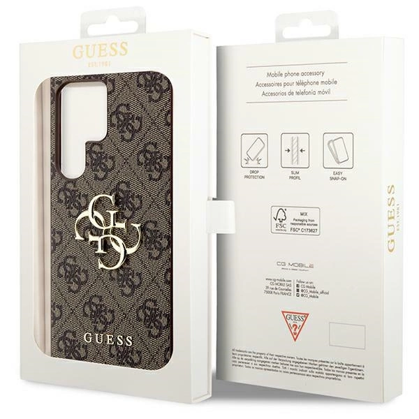 Guess 4G Big Metal Logo dėklas Samsung Galaxy S24 Ultra - rudas - Image 8