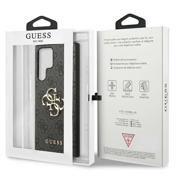 Guess 4G Big Metal Logo dėklas Samsung Galaxy S24 Ultra - juodas - Image 8