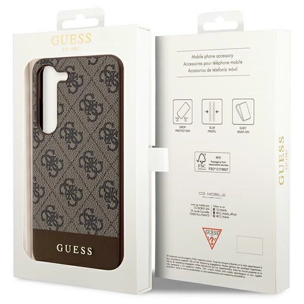 Guess 4G Stripe Collection dėklas Samsung Galaxy S24+ - rudas - Image 8