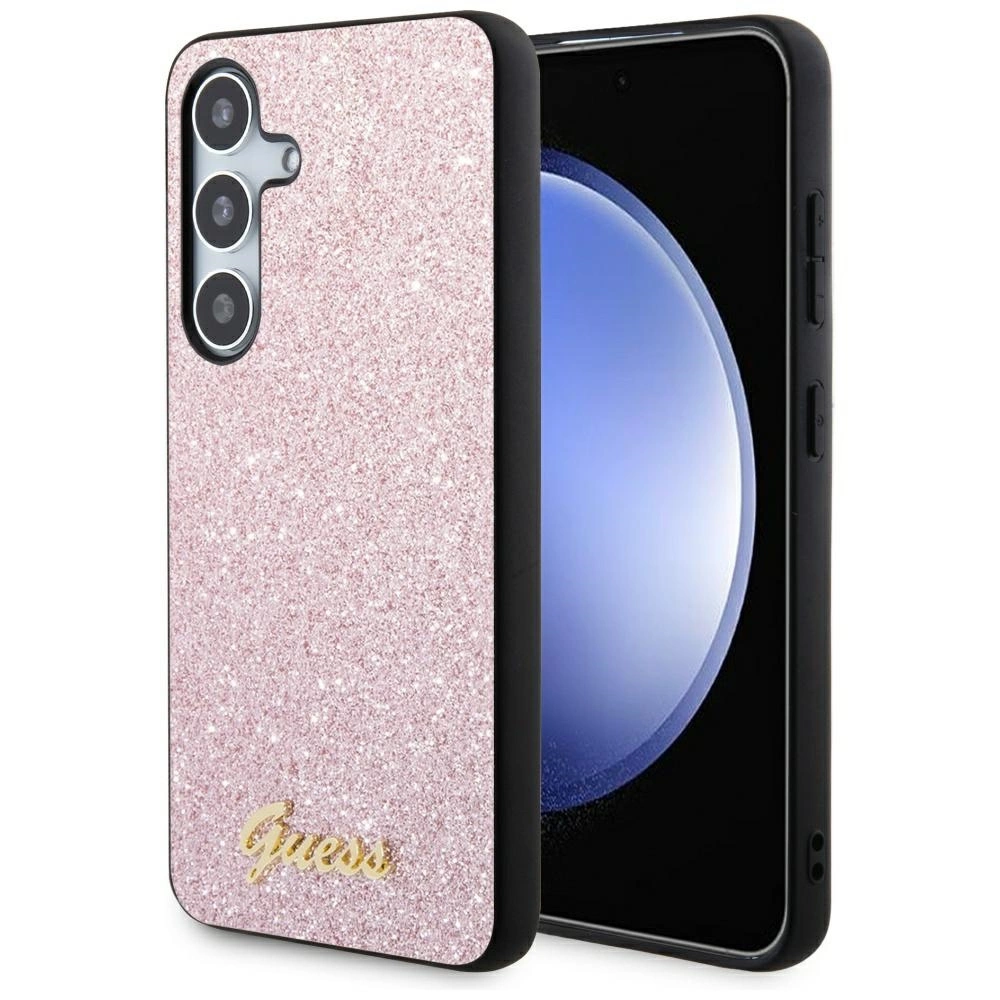 Guess Glitter Script Case for Samsung Galaxy S24 - Pink
