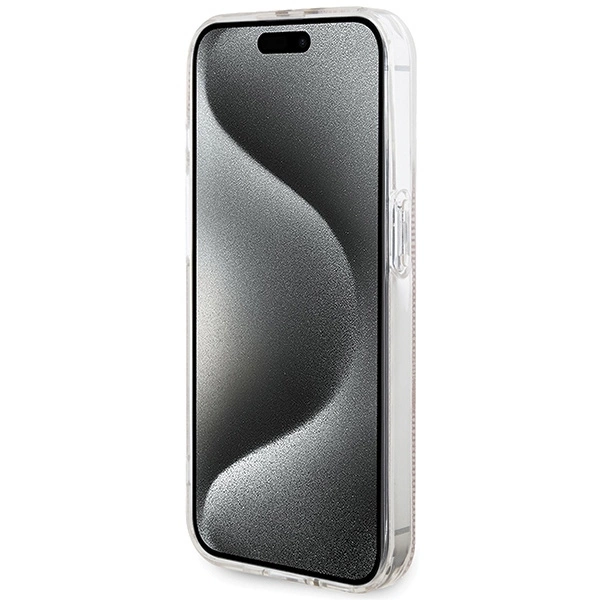 Guess IML 4G Gold Stripe dėklas iPhone 15 Pro - rožinis - Image 5