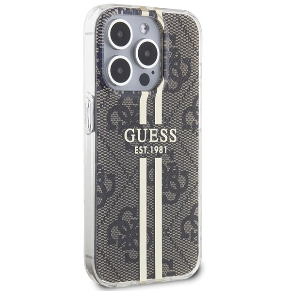 Guess IML 4G Gold Stripe dėklas iPhone 15 Pro - rudas - Image 4