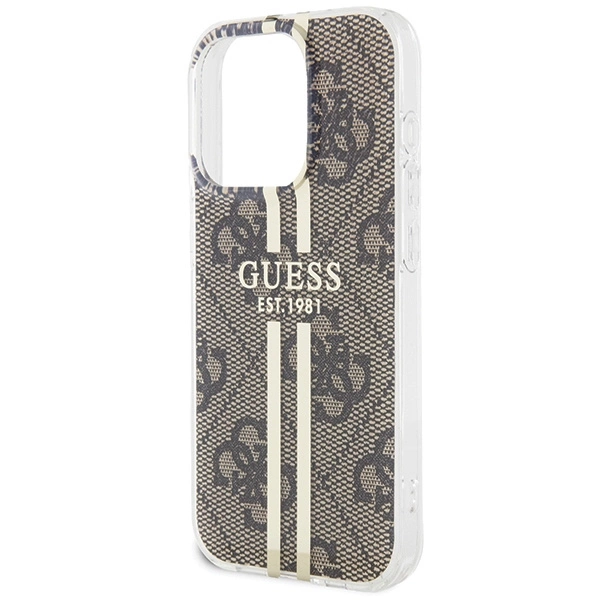 Guess IML 4G Gold Stripe dėklas iPhone 15 Pro - rudas - Image 6