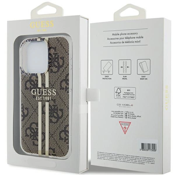 Guess IML 4G Gold Stripe dėklas iPhone 15 Pro - rudas - Image 8