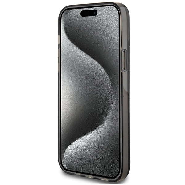 Guess Liquid Glitter Gold Stripes dėklas iPhone 15 Plus / 14 Plus - juodas - Image 5