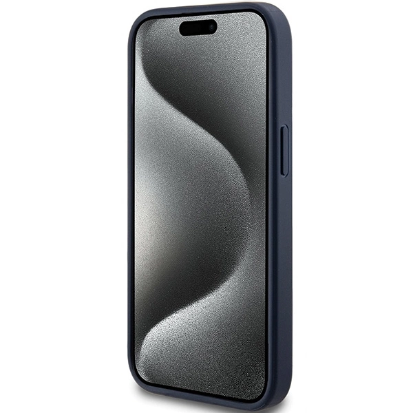 Guess 4G Triangle Metal Logo dėklas iPhone 15 Plus / 14 Plus - mėlynas - Image 5