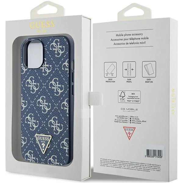 Guess 4G Triangle Metal Logo dėklas iPhone 15 Plus / 14 Plus - mėlynas - Image 8