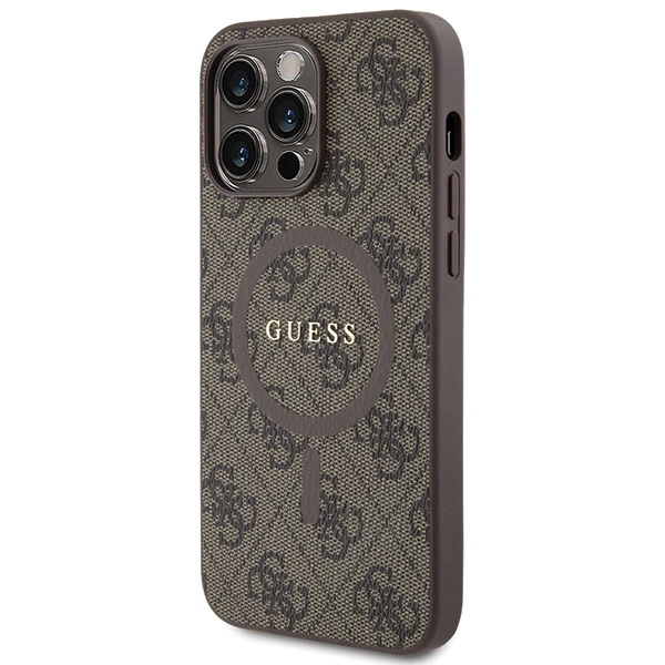 Guess 4G Collection odinis dėklas su metaliniu logotipu MagSafe iPhone 13 Pro / iPhone 13 - rudas - Image 2