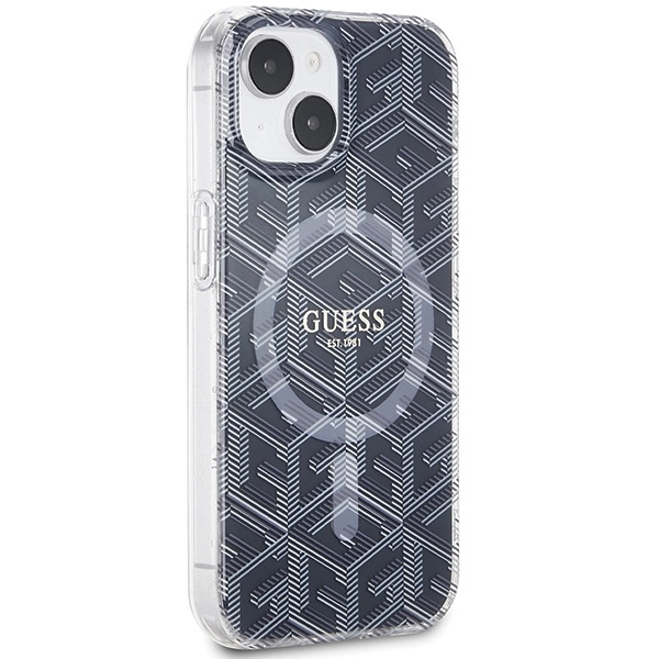 Guess IML GCube MagSafe dėklas iPhone 15 / 14 / 13 - juodas - Image 4