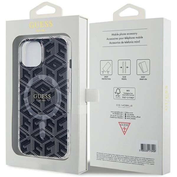 Guess IML GCube MagSafe dėklas iPhone 15 / 14 / 13 - juodas - Image 8