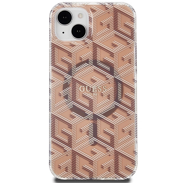 Guess IML GCube MagSafe dėklas iPhone 15 / 14 / 13 - rudas - Image 3