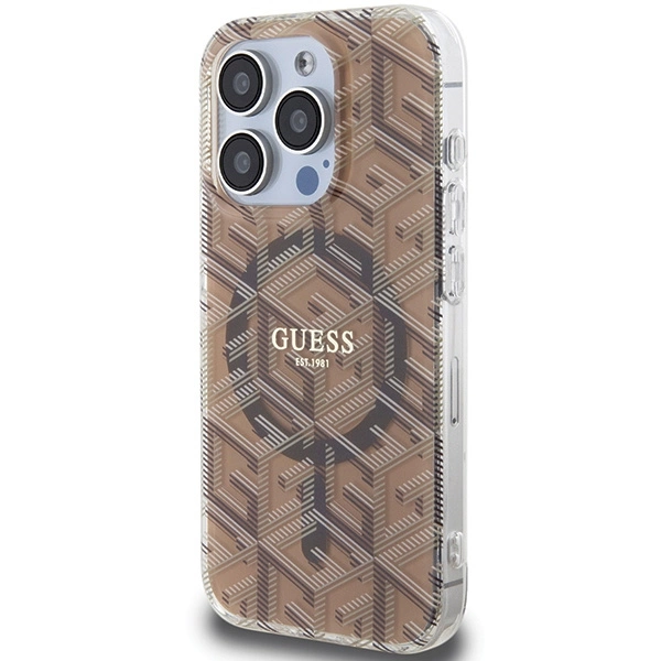 Guess IML GCube MagSafe dėklas iPhone 15 Pro Max - rudas - Image 2
