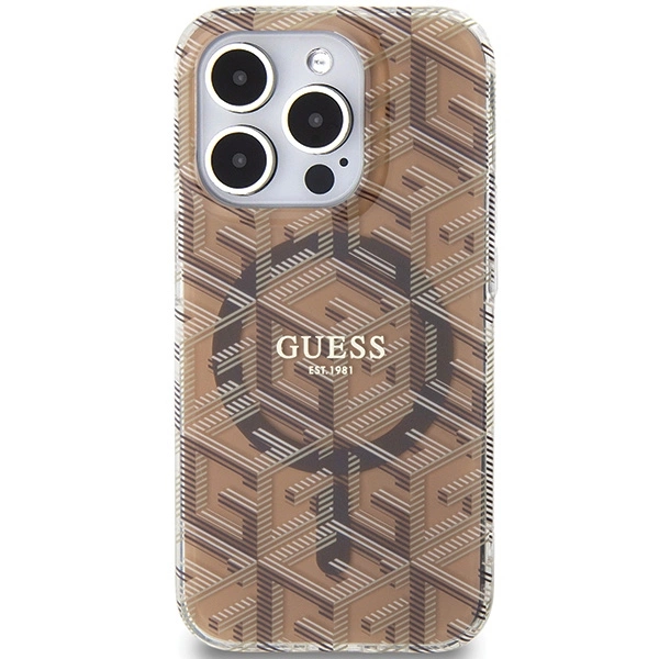 Guess IML GCube MagSafe dėklas iPhone 15 Pro Max - rudas - Image 3